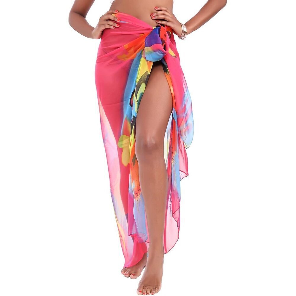 Women’s Chiffon Beach Sarong Wrap UV Protection One Size Multicolor